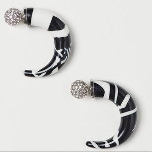 H&M STUDIO Zebra And Rhinestone Earrings SOLD OUT